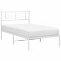 Metall-Einzelbett mit Kopfteil, Lattenrost, 100x200 cm, Weiß