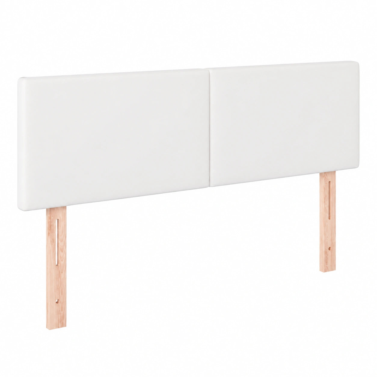 Kunstleder Kopfteil in Weiß für Betten, 144x5x78/88cm