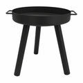 Schwarze Feuerschale aus Stahl mit wechselbaren Beinen, Ø 57 cm, ideal für Garten und Terrasse