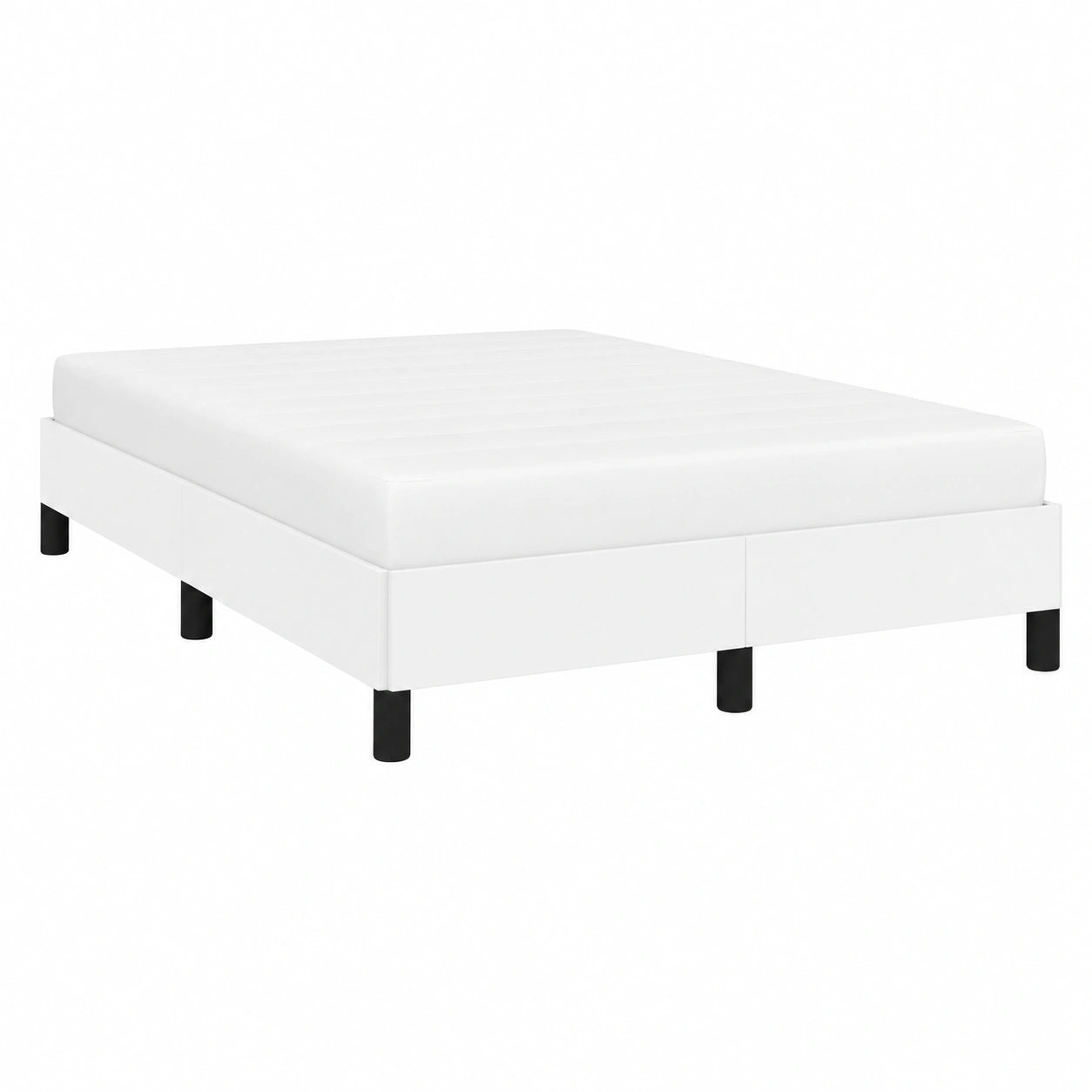 Modernes Einzelbett 120x190 cm aus weißem Kunstleder mit stabilen Sperrholzlatten, ideal für Schlafzimmer, Jugendzimmer oder Gästezimmer