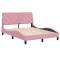 Polsterbett 120x200 cm aus Samt in Rosa inklusive Lattenrost