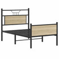 Einzelbettgestell 100x200 cm Sonoma Eiche Holzoptik ohne Matratze
