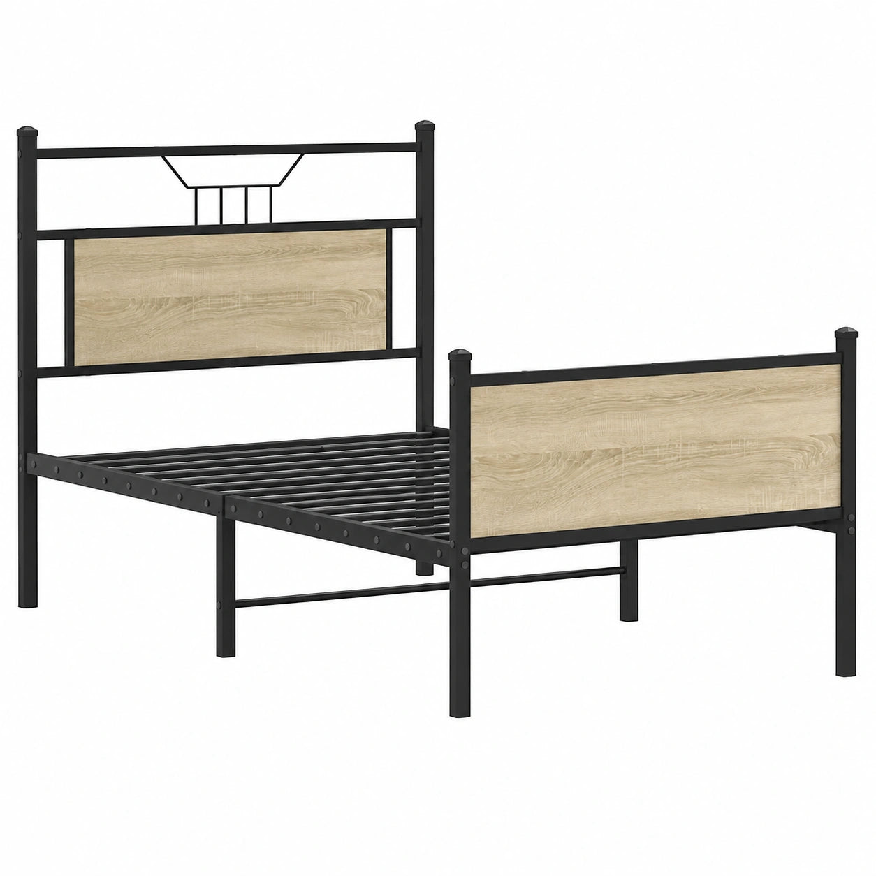 Einzelbettgestell 100x200 cm Sonoma Eiche Holzoptik ohne Matratze