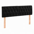 Schwarzes Samt-Polsterkopfteil 144x7x78/88cm für Schlafzimmer