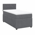 Moderne Polsterbett Einzelbett mit Matratze und Auflage, 100x200 cm, Dunkelgrau Samt