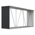 Großes vidaXL Holzlager aus verzinktem Stahl, anthrazit, 330x84x152cm