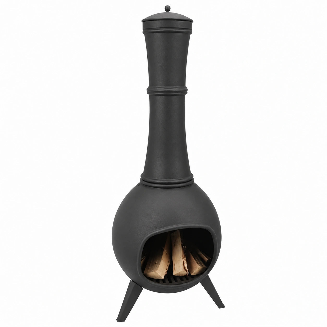 Esschert Design Gartenkamin, 150 cm, Schwarz, 53x53x144 cm, Modell FF65