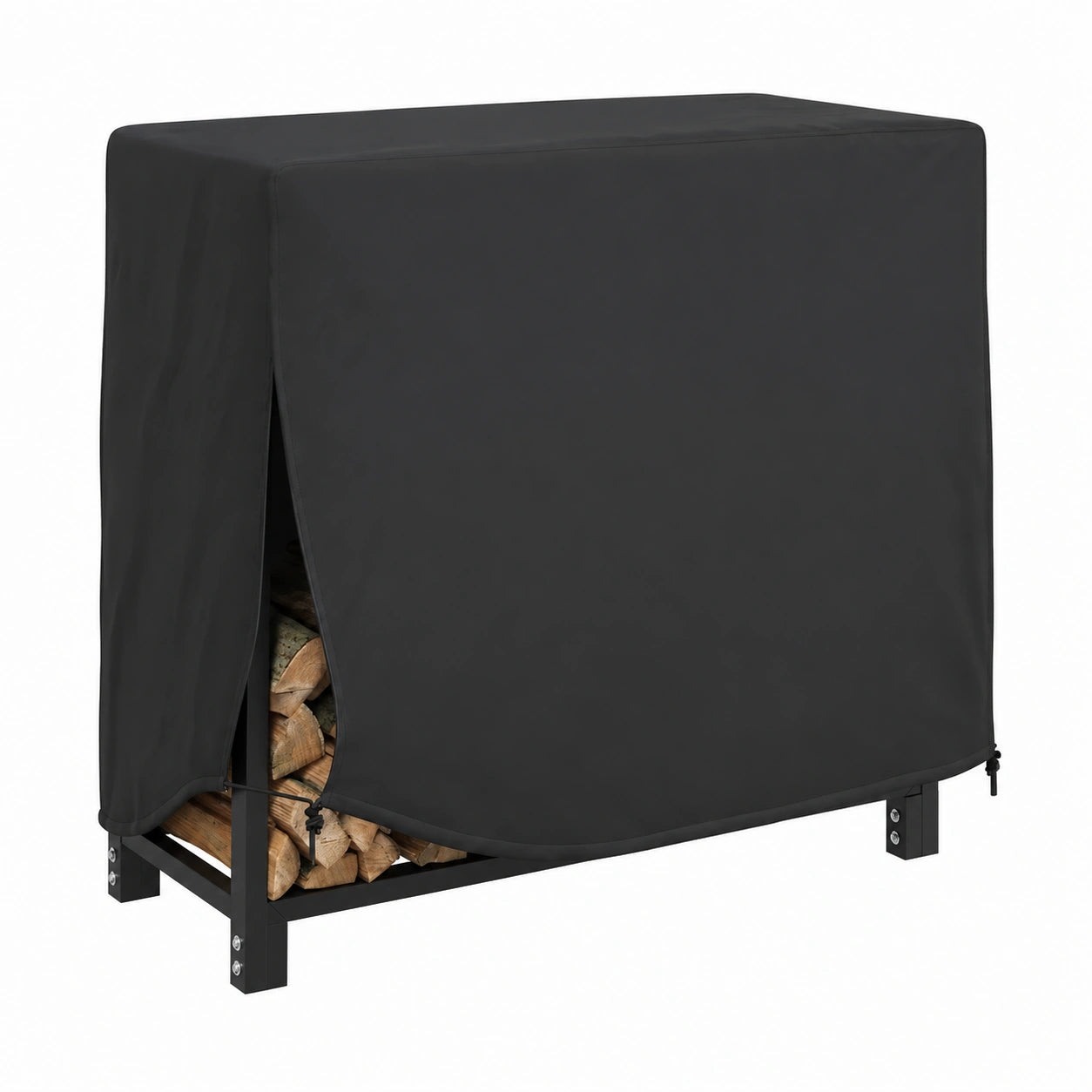 Wasserdichte Abdeckung für Kaminholzregal 600D Oxford Gewebe, Schwarz