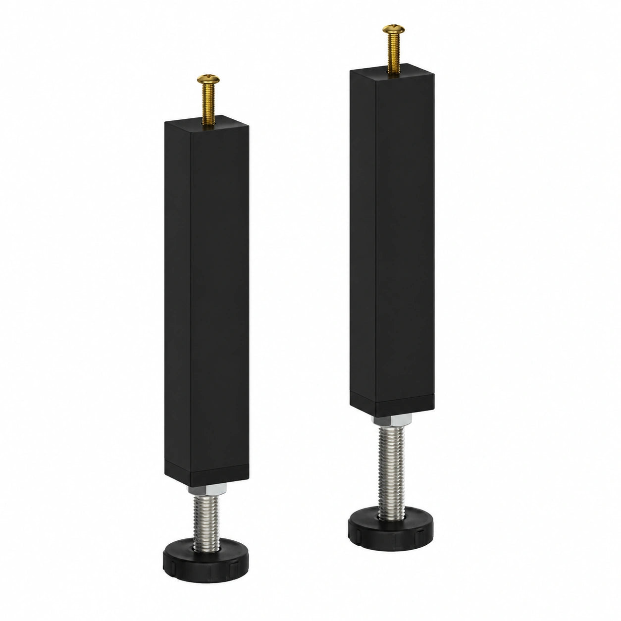 Verstellbare Metall-Bettfüße, 2er-Set, kompatibel mit Bettrahmen, Höhenbereich 20-27 cm