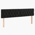 Samtgepolstertes Kopfteil 180x7x78/88 cm Schwarz für Schlafzimmerbett