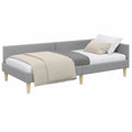 Multifunktionales Eckbett Hellgrau 90x190 cm mit Wendekopfteil