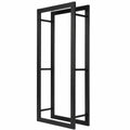 Robustes Kaminholzregal aus Metall für Innen- und Außenbereich, Schwarz, 60x25x150 cm