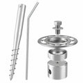 4-teiliges Schraubfundament-Set, ø 60 mm, 80 cm, M12, kippbar