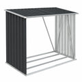 vidaXL Kaminholzregal aus Stahl, anthrazit, 163x83x154 cm