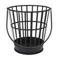 Runder Feuerkorb 38xH39cm aus pulverbeschichtetem Stahl, Schwarz, mit Tragegriff