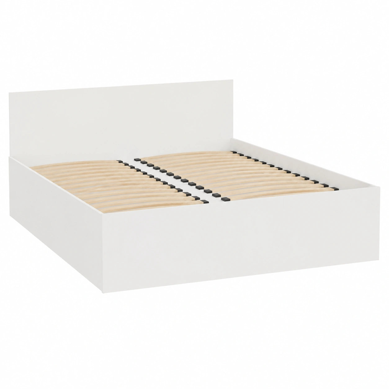 Elegantes Doppelbett Tokyo mit Lattenrost, Alpinweiß 160x200 cm