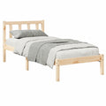 Massivholzbett Kiefer 100x210 cm mit Kopfteil und Lattenrost